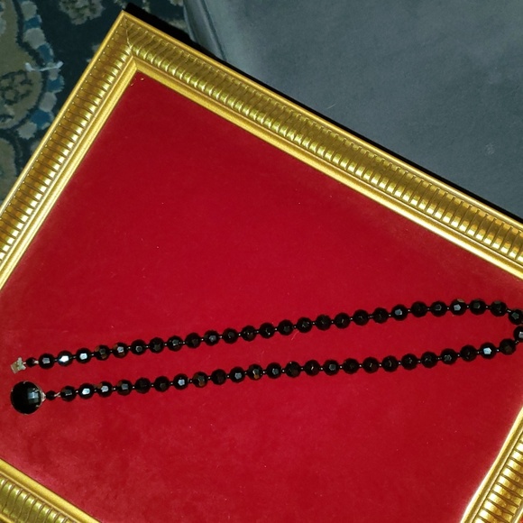 Vintage - Black Jet Glass Beaded Necklace 50s - Picture 3 of 7